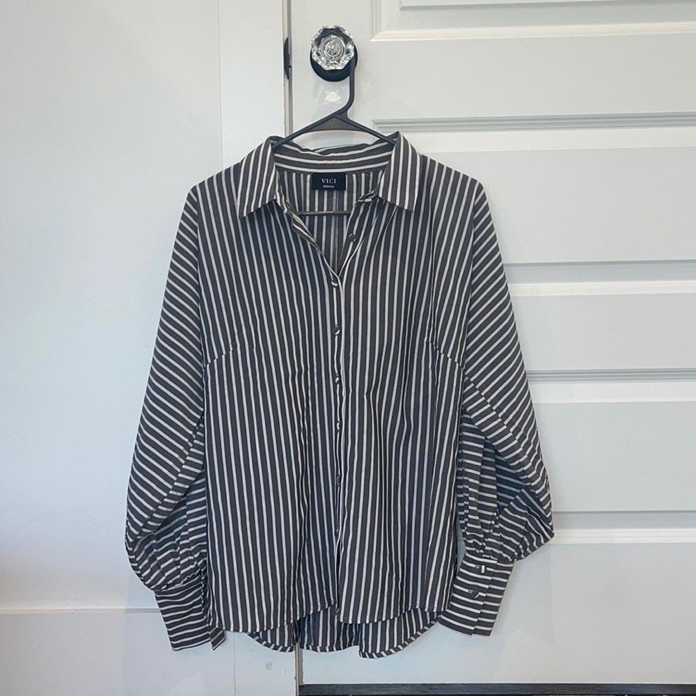 Vici Classic Moment Striped Button Down Shirt
